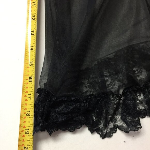 BLACK Sheer and Lace Baby Doll Chemise Size X-Large - Picture 6 of 6